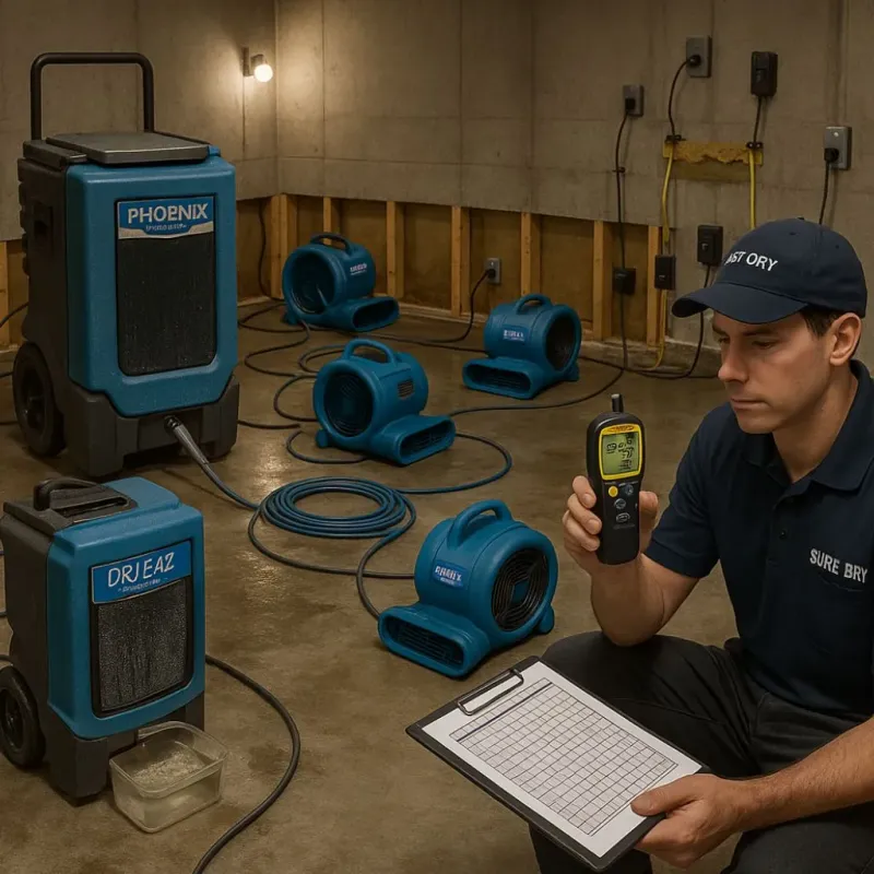 Structural Drying and Dehumidification process in Lawnton, PA
